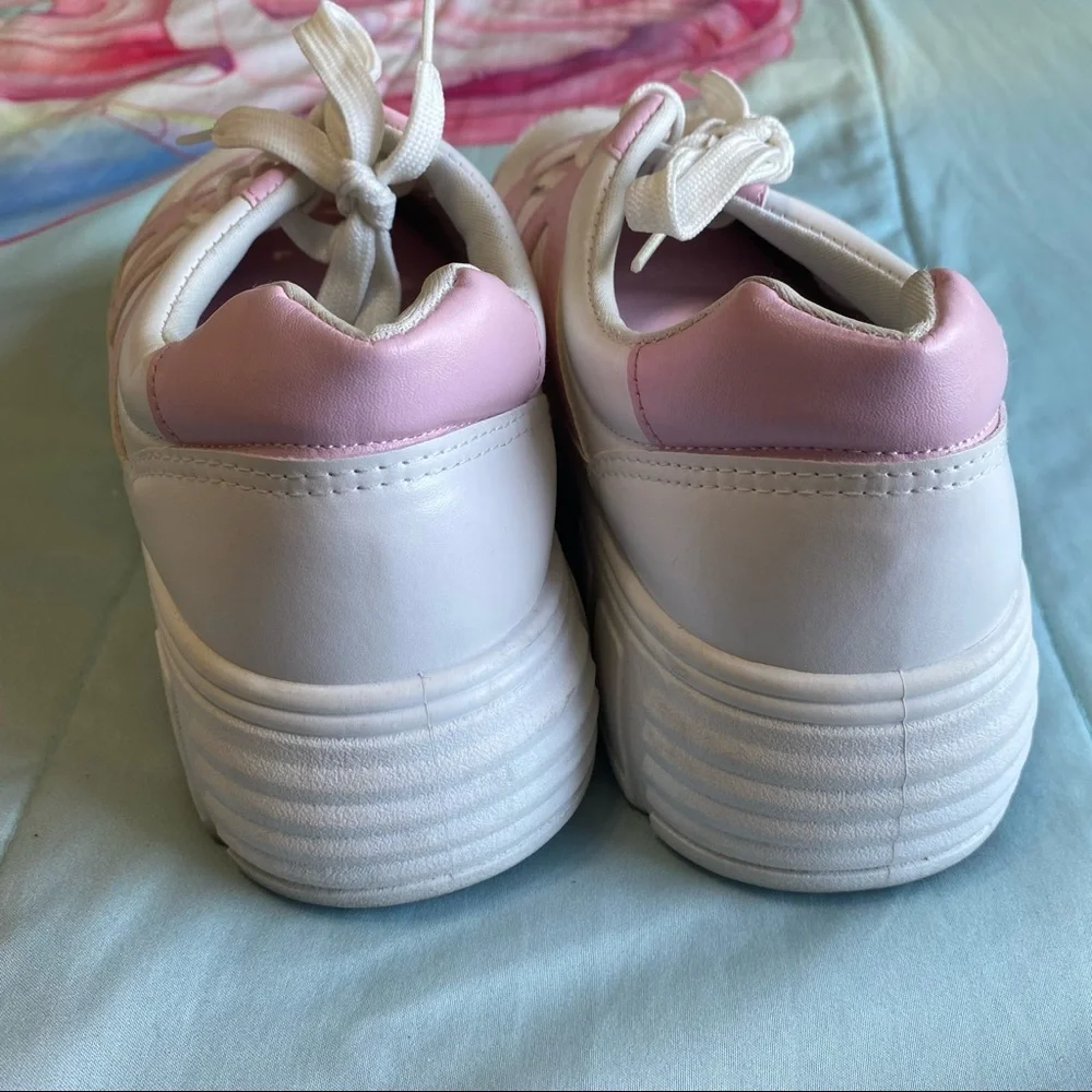 Koi Footwear Kawaii Platform Trainers sneakers pink and white - Picture 4 of 9